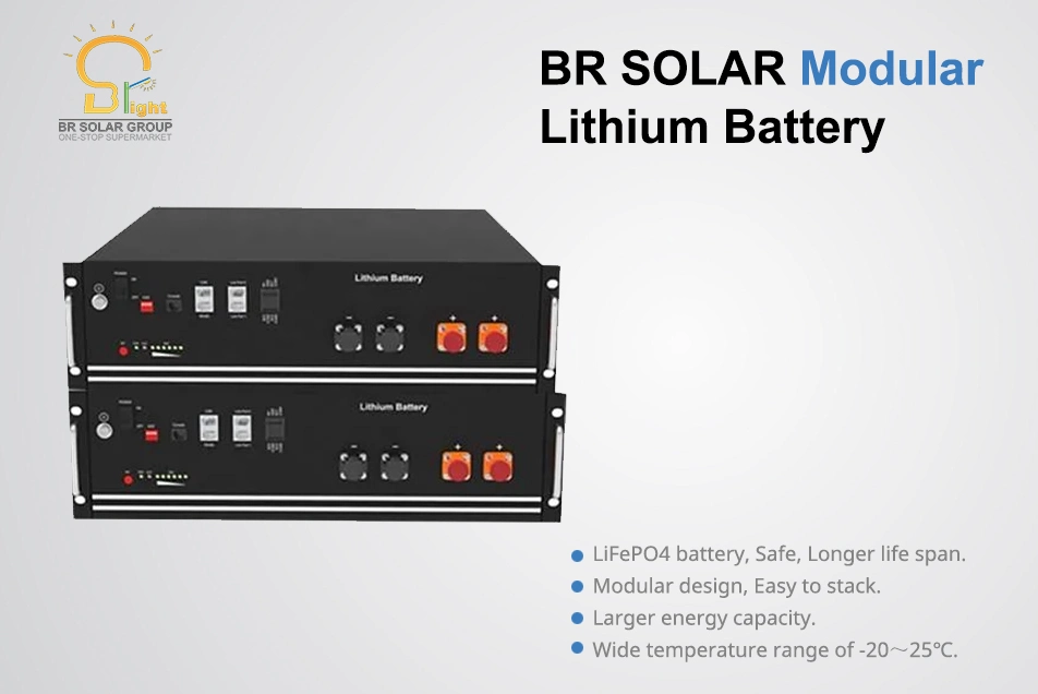 Br 19 Inch Rack Deep Cycle 48V 300ah LiFePO4 Battery Pack Solar Lithium Battery for Solar System