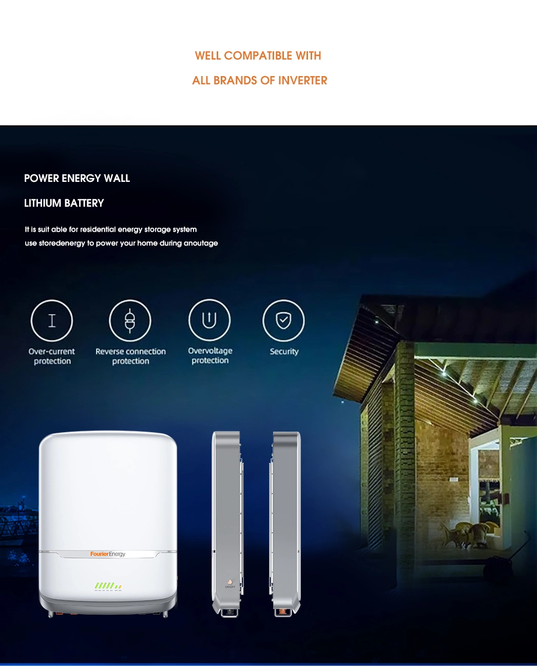 5kw 100ah Solar System Home Wall-Mounted Energy Storage Battery