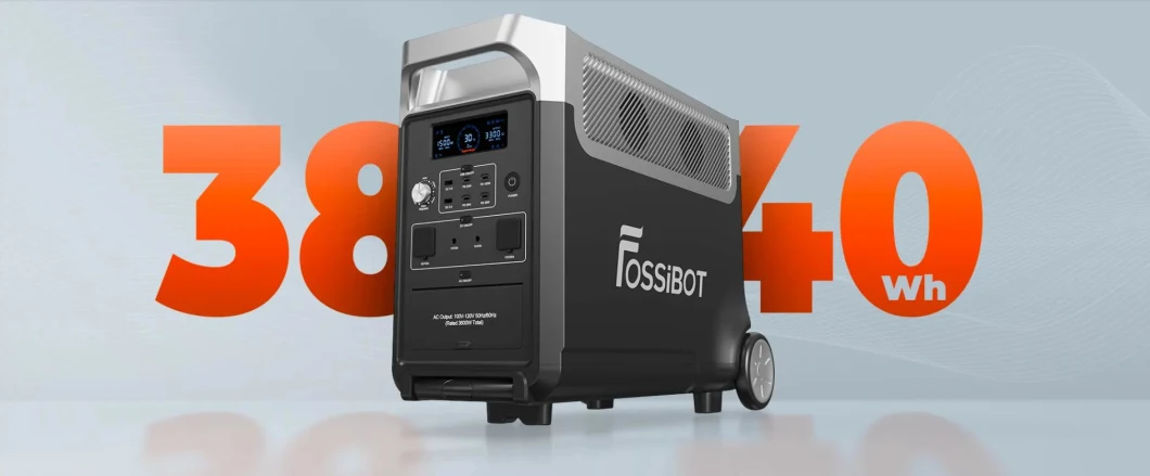 Fossibot 1.8h Fast Charging 110V/220V AC Output 3600W Adjustable BMS UPS Protection Portable Power Station Solar Generator