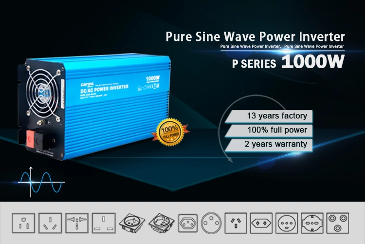 Hot Sale 1000W Pure Sine Wave Solar Power Inverter 12V/24V/48V DC to AC 110/230V off Grid Inverter for RV,Home Solar System