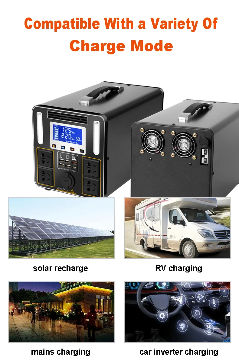 Solar Generator 200W 300W 500W 600W 1000W 2000W Outdoor Bank Portable Solar LiFePO4 Portable Power Station