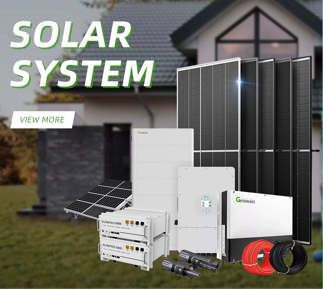 Home Use 5kw 10kw 20kw Hybrid Solar Energy System Growatt Hybrid Solar System with Inverter and Lithium Battery Solar PV Storage System